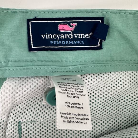 Vineyard Vines Shorts Mens 40 Green 8" Performance Stretch Breaker Golf Preppy - Picture 6 of 7